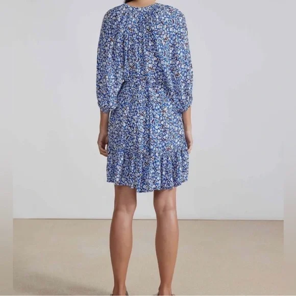 Apiece Apart Blue Floral Mini Dress size S - Picture 2 of 11